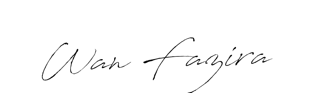 How to make Wan Fazira signature? Antro_Vectra is a professional autograph style. Create handwritten signature for Wan Fazira name. Wan Fazira signature style 6 images and pictures png