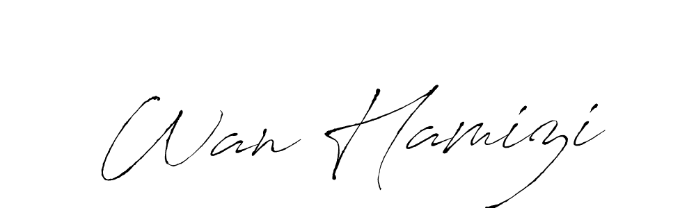 Use a signature maker to create a handwritten signature online. With this signature software, you can design (Antro_Vectra) your own signature for name Wan Hamizi. Wan Hamizi signature style 6 images and pictures png