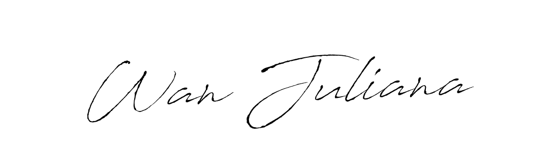 Design your own signature with our free online signature maker. With this signature software, you can create a handwritten (Antro_Vectra) signature for name Wan Juliana. Wan Juliana signature style 6 images and pictures png