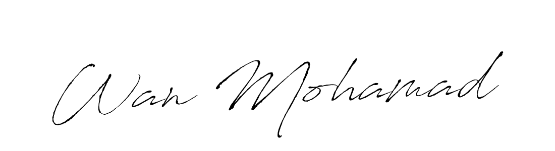 Wan Mohamad stylish signature style. Best Handwritten Sign (Antro_Vectra) for my name. Handwritten Signature Collection Ideas for my name Wan Mohamad. Wan Mohamad signature style 6 images and pictures png