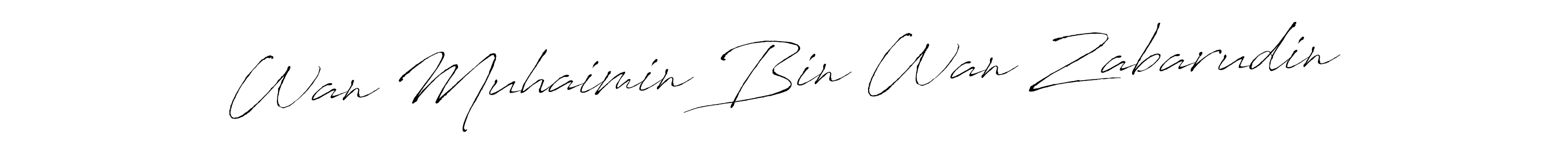 if you are searching for the best signature style for your name Wan Muhaimin Bin Wan Zabarudin. so please give up your signature search. here we have designed multiple signature styles  using Antro_Vectra. Wan Muhaimin Bin Wan Zabarudin signature style 6 images and pictures png