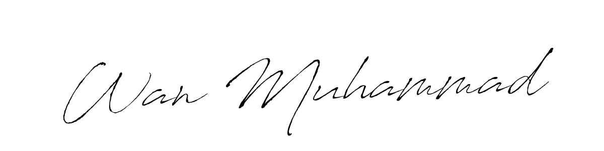 Create a beautiful signature design for name Wan Muhammad. With this signature (Antro_Vectra) fonts, you can make a handwritten signature for free. Wan Muhammad signature style 6 images and pictures png