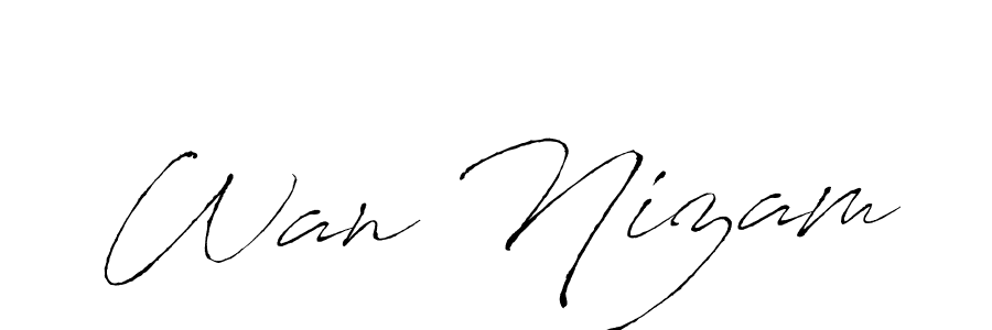 Also You can easily find your signature by using the search form. We will create Wan Nizam name handwritten signature images for you free of cost using Antro_Vectra sign style. Wan Nizam signature style 6 images and pictures png