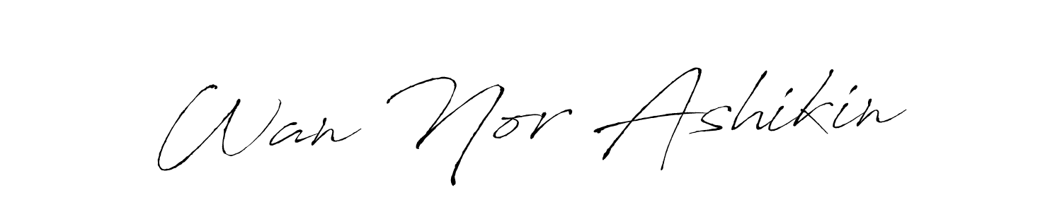 Wan Nor Ashikin stylish signature style. Best Handwritten Sign (Antro_Vectra) for my name. Handwritten Signature Collection Ideas for my name Wan Nor Ashikin. Wan Nor Ashikin signature style 6 images and pictures png