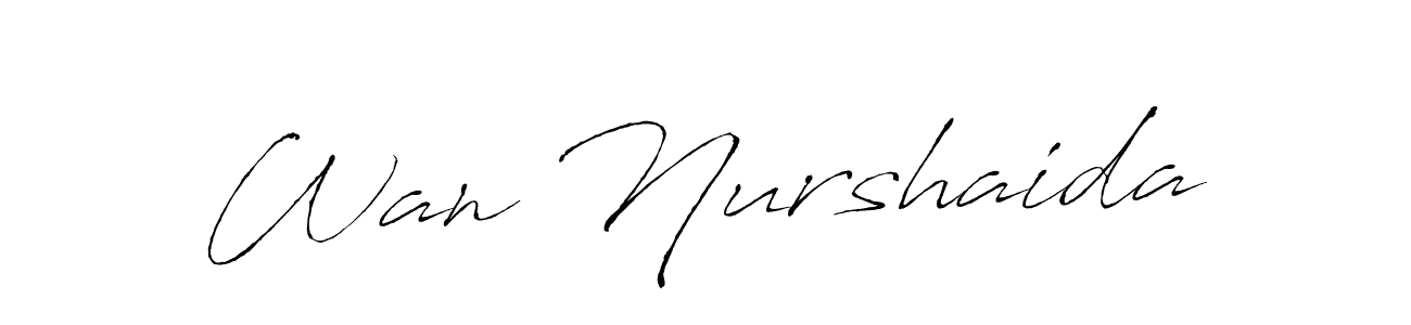 Create a beautiful signature design for name Wan Nurshaida. With this signature (Antro_Vectra) fonts, you can make a handwritten signature for free. Wan Nurshaida signature style 6 images and pictures png