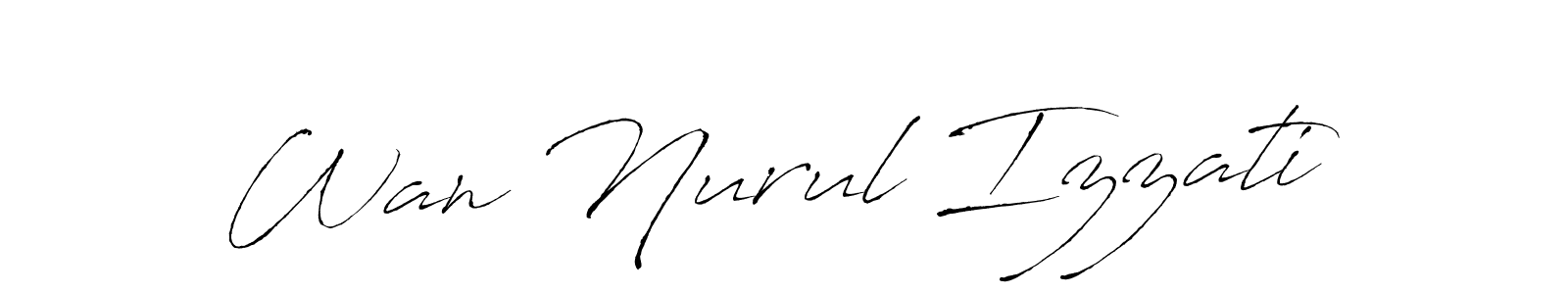 Make a beautiful signature design for name Wan Nurul Izzati. With this signature (Antro_Vectra) style, you can create a handwritten signature for free. Wan Nurul Izzati signature style 6 images and pictures png