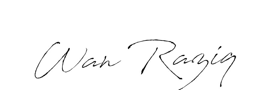 How to make Wan Raziq name signature. Use Antro_Vectra style for creating short signs online. This is the latest handwritten sign. Wan Raziq signature style 6 images and pictures png