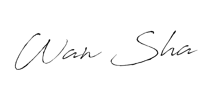 How to make Wan Sha name signature. Use Antro_Vectra style for creating short signs online. This is the latest handwritten sign. Wan Sha signature style 6 images and pictures png
