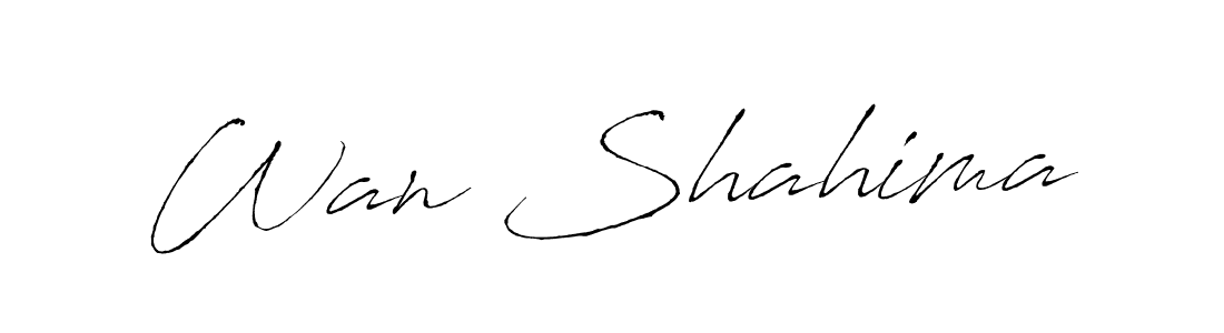Use a signature maker to create a handwritten signature online. With this signature software, you can design (Antro_Vectra) your own signature for name Wan Shahima. Wan Shahima signature style 6 images and pictures png