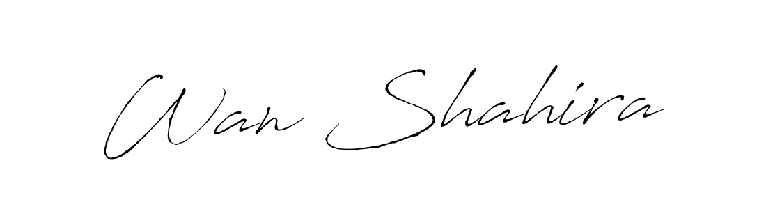 It looks lik you need a new signature style for name Wan Shahira. Design unique handwritten (Antro_Vectra) signature with our free signature maker in just a few clicks. Wan Shahira signature style 6 images and pictures png