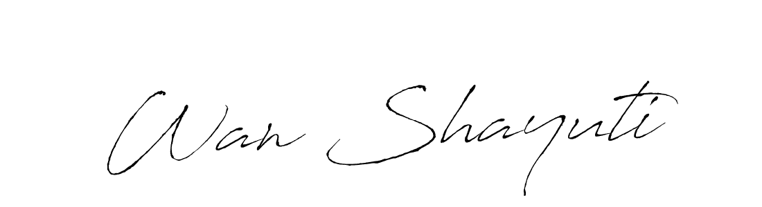 It looks lik you need a new signature style for name Wan Shayuti. Design unique handwritten (Antro_Vectra) signature with our free signature maker in just a few clicks. Wan Shayuti signature style 6 images and pictures png