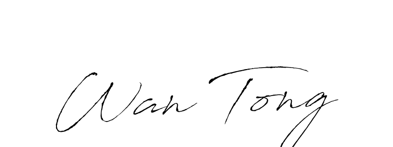 Wan Tong stylish signature style. Best Handwritten Sign (Antro_Vectra) for my name. Handwritten Signature Collection Ideas for my name Wan Tong. Wan Tong signature style 6 images and pictures png