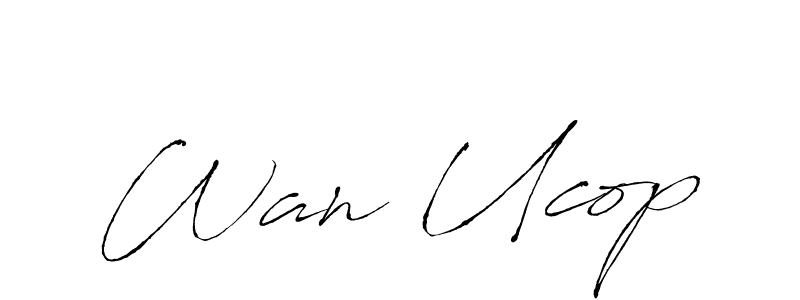 How to make Wan Ucop signature? Antro_Vectra is a professional autograph style. Create handwritten signature for Wan Ucop name. Wan Ucop signature style 6 images and pictures png