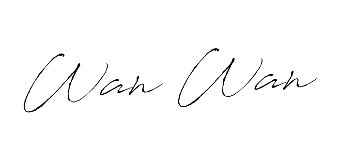 Antro_Vectra is a professional signature style that is perfect for those who want to add a touch of class to their signature. It is also a great choice for those who want to make their signature more unique. Get Wan Wan name to fancy signature for free. Wan Wan signature style 6 images and pictures png