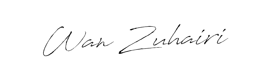 Also You can easily find your signature by using the search form. We will create Wan Zuhairi name handwritten signature images for you free of cost using Antro_Vectra sign style. Wan Zuhairi signature style 6 images and pictures png
