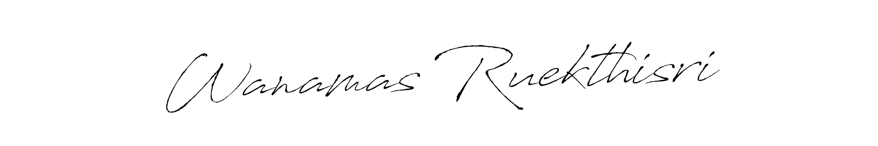 The best way (Antro_Vectra) to make a short signature is to pick only two or three words in your name. The name Wanamas Ruekthisri include a total of six letters. For converting this name. Wanamas Ruekthisri signature style 6 images and pictures png
