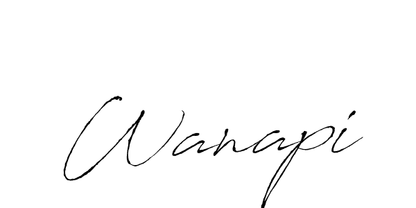 Create a beautiful signature design for name Wanapi. With this signature (Antro_Vectra) fonts, you can make a handwritten signature for free. Wanapi signature style 6 images and pictures png