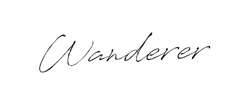 How to make Wanderer signature? Antro_Vectra is a professional autograph style. Create handwritten signature for Wanderer name. Wanderer signature style 6 images and pictures png