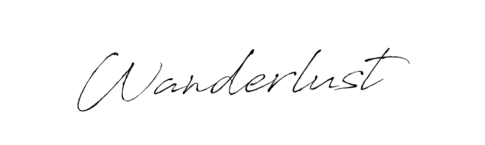 Design your own signature with our free online signature maker. With this signature software, you can create a handwritten (Antro_Vectra) signature for name Wanderlust. Wanderlust signature style 6 images and pictures png