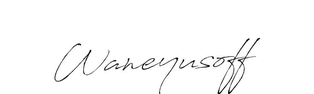 How to make Waneyusoff name signature. Use Antro_Vectra style for creating short signs online. This is the latest handwritten sign. Waneyusoff signature style 6 images and pictures png