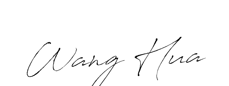Make a beautiful signature design for name Wang Hua. With this signature (Antro_Vectra) style, you can create a handwritten signature for free. Wang Hua signature style 6 images and pictures png