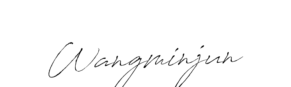 Wangminjun stylish signature style. Best Handwritten Sign (Antro_Vectra) for my name. Handwritten Signature Collection Ideas for my name Wangminjun. Wangminjun signature style 6 images and pictures png