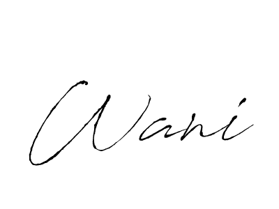 Create a beautiful signature design for name Wani. With this signature (Antro_Vectra) fonts, you can make a handwritten signature for free. Wani signature style 6 images and pictures png