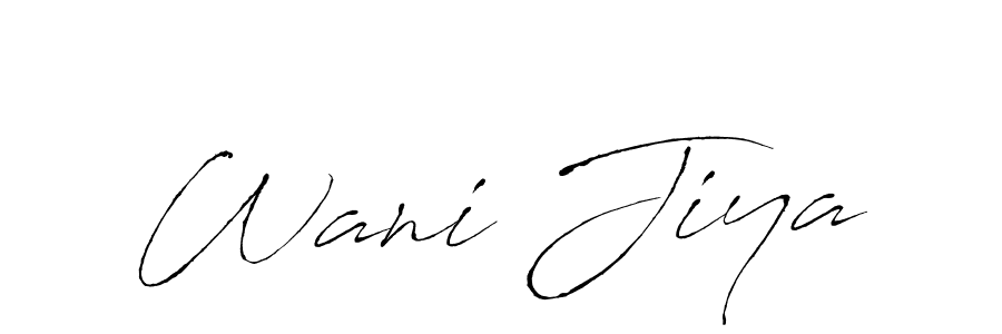 How to make Wani Jiya name signature. Use Antro_Vectra style for creating short signs online. This is the latest handwritten sign. Wani Jiya signature style 6 images and pictures png