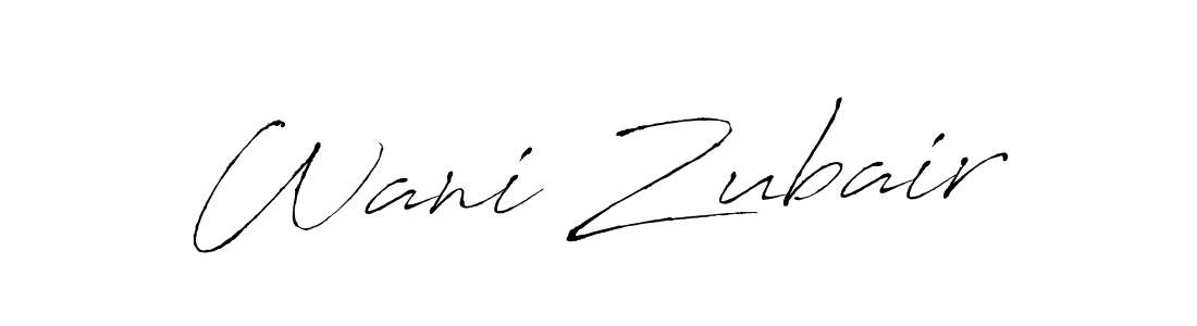 How to make Wani Zubair name signature. Use Antro_Vectra style for creating short signs online. This is the latest handwritten sign. Wani Zubair signature style 6 images and pictures png