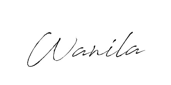Make a beautiful signature design for name Wanila. With this signature (Antro_Vectra) style, you can create a handwritten signature for free. Wanila signature style 6 images and pictures png