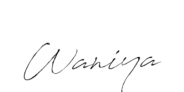 if you are searching for the best signature style for your name Waniya. so please give up your signature search. here we have designed multiple signature styles  using Antro_Vectra. Waniya signature style 6 images and pictures png
