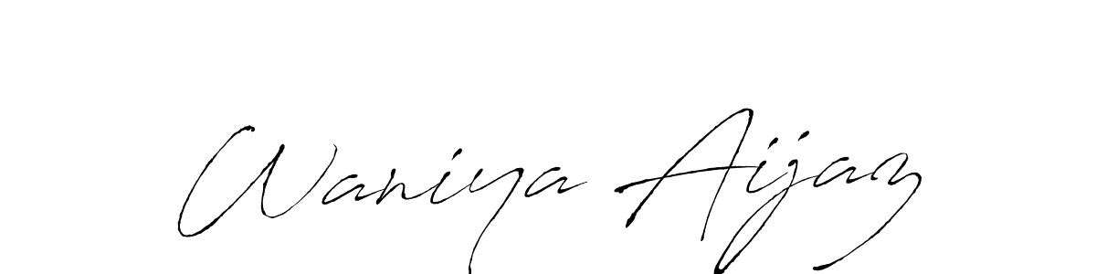 Similarly Antro_Vectra is the best handwritten signature design. Signature creator online .You can use it as an online autograph creator for name Waniya Aijaz. Waniya Aijaz signature style 6 images and pictures png