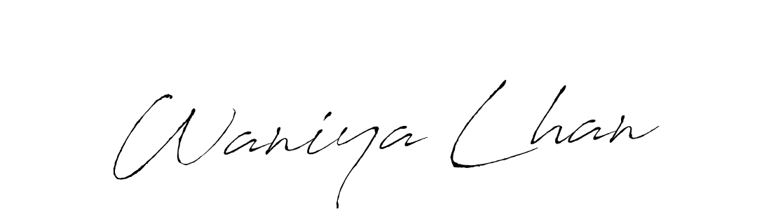 Also You can easily find your signature by using the search form. We will create Waniya Lhan name handwritten signature images for you free of cost using Antro_Vectra sign style. Waniya Lhan signature style 6 images and pictures png