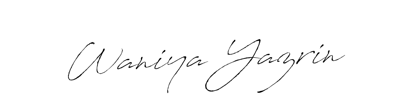 Use a signature maker to create a handwritten signature online. With this signature software, you can design (Antro_Vectra) your own signature for name Waniya Yazrin. Waniya Yazrin signature style 6 images and pictures png