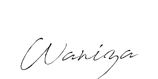 You should practise on your own different ways (Antro_Vectra) to write your name (Waniza) in signature. don't let someone else do it for you. Waniza signature style 6 images and pictures png