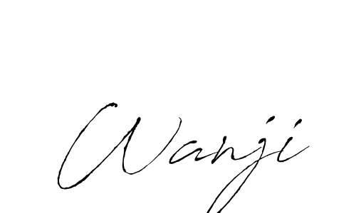 Use a signature maker to create a handwritten signature online. With this signature software, you can design (Antro_Vectra) your own signature for name Wanji. Wanji signature style 6 images and pictures png