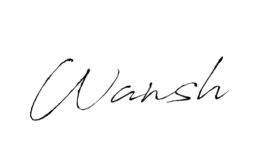 How to Draw Wansh signature style? Antro_Vectra is a latest design signature styles for name Wansh. Wansh signature style 6 images and pictures png