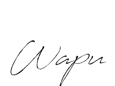 Make a beautiful signature design for name Wapu. With this signature (Antro_Vectra) style, you can create a handwritten signature for free. Wapu signature style 6 images and pictures png