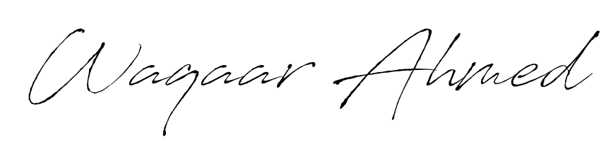 How to make Waqaar Ahmed signature? Antro_Vectra is a professional autograph style. Create handwritten signature for Waqaar Ahmed name. Waqaar Ahmed signature style 6 images and pictures png