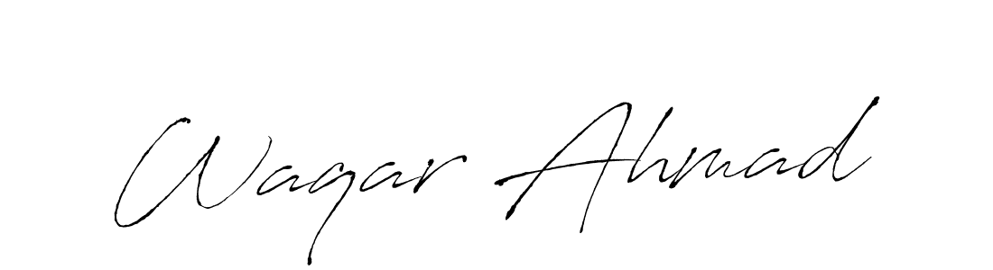 Make a beautiful signature design for name Waqar Ahmad. With this signature (Antro_Vectra) style, you can create a handwritten signature for free. Waqar Ahmad signature style 6 images and pictures png