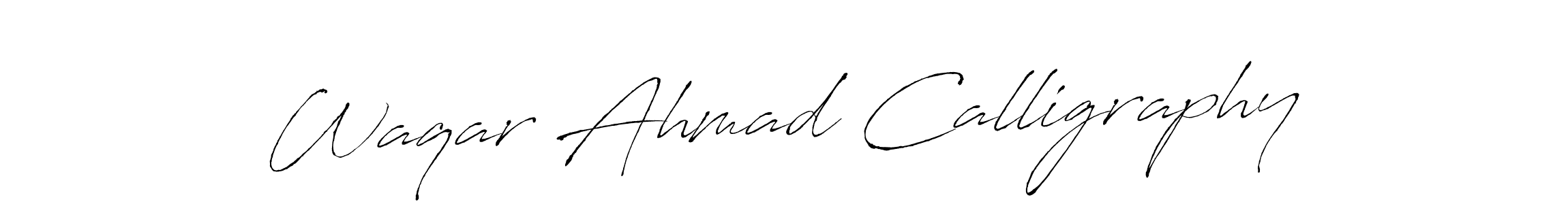 The best way (Antro_Vectra) to make a short signature is to pick only two or three words in your name. The name Waqar Ahmad Calligraphy include a total of six letters. For converting this name. Waqar Ahmad Calligraphy signature style 6 images and pictures png