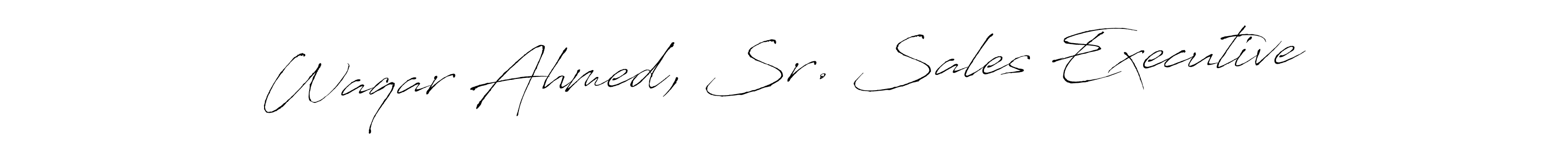 Similarly Antro_Vectra is the best handwritten signature design. Signature creator online .You can use it as an online autograph creator for name Waqar Ahmed, Sr. Sales Executive. Waqar Ahmed, Sr. Sales Executive signature style 6 images and pictures png