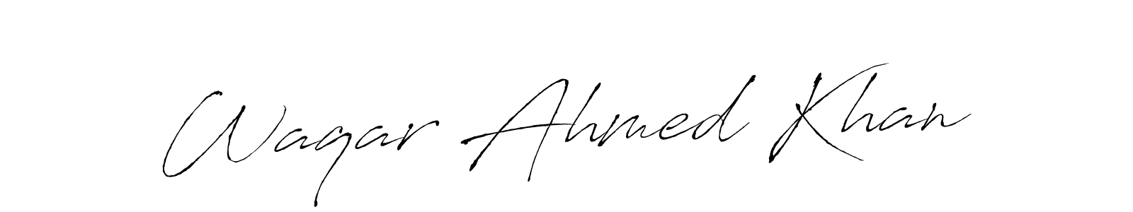 Also we have Waqar Ahmed Khan name is the best signature style. Create professional handwritten signature collection using Antro_Vectra autograph style. Waqar Ahmed Khan signature style 6 images and pictures png