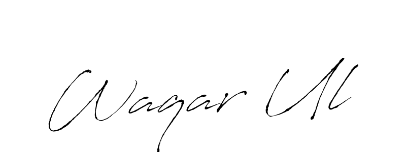 Use a signature maker to create a handwritten signature online. With this signature software, you can design (Antro_Vectra) your own signature for name Waqar Ul. Waqar Ul signature style 6 images and pictures png