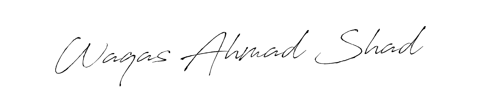 Make a beautiful signature design for name Waqas Ahmad Shad. With this signature (Antro_Vectra) style, you can create a handwritten signature for free. Waqas Ahmad Shad signature style 6 images and pictures png