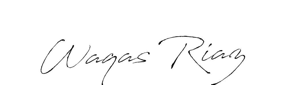 Make a beautiful signature design for name Waqas Riaz. With this signature (Antro_Vectra) style, you can create a handwritten signature for free. Waqas Riaz signature style 6 images and pictures png