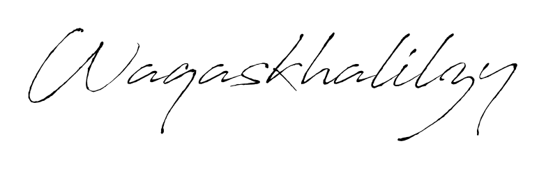 Practice writing Waqaskhalilzy with the flow of Antro_Vectra lettering. A fantastic source of inspiration for developing your personal signature style. Waqaskhalilzy signature style 6 images and pictures png