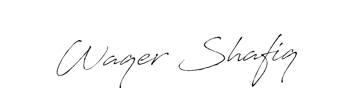 The best way (Antro_Vectra) to make a short signature is to pick only two or three words in your name. The name Waqer Shafiq include a total of six letters. For converting this name. Waqer Shafiq signature style 6 images and pictures png