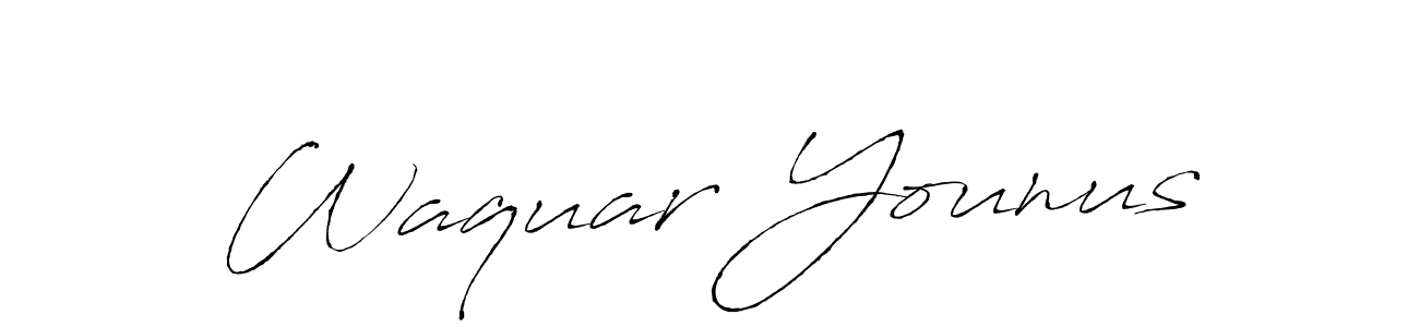 Use a signature maker to create a handwritten signature online. With this signature software, you can design (Antro_Vectra) your own signature for name Waquar Younus. Waquar Younus signature style 6 images and pictures png