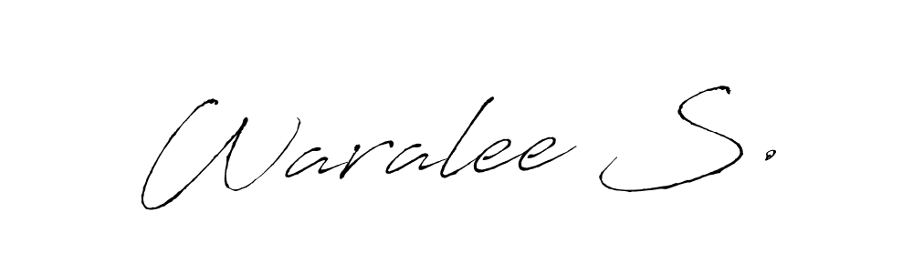 The best way (Antro_Vectra) to make a short signature is to pick only two or three words in your name. The name Waralee S. include a total of six letters. For converting this name. Waralee S. signature style 6 images and pictures png